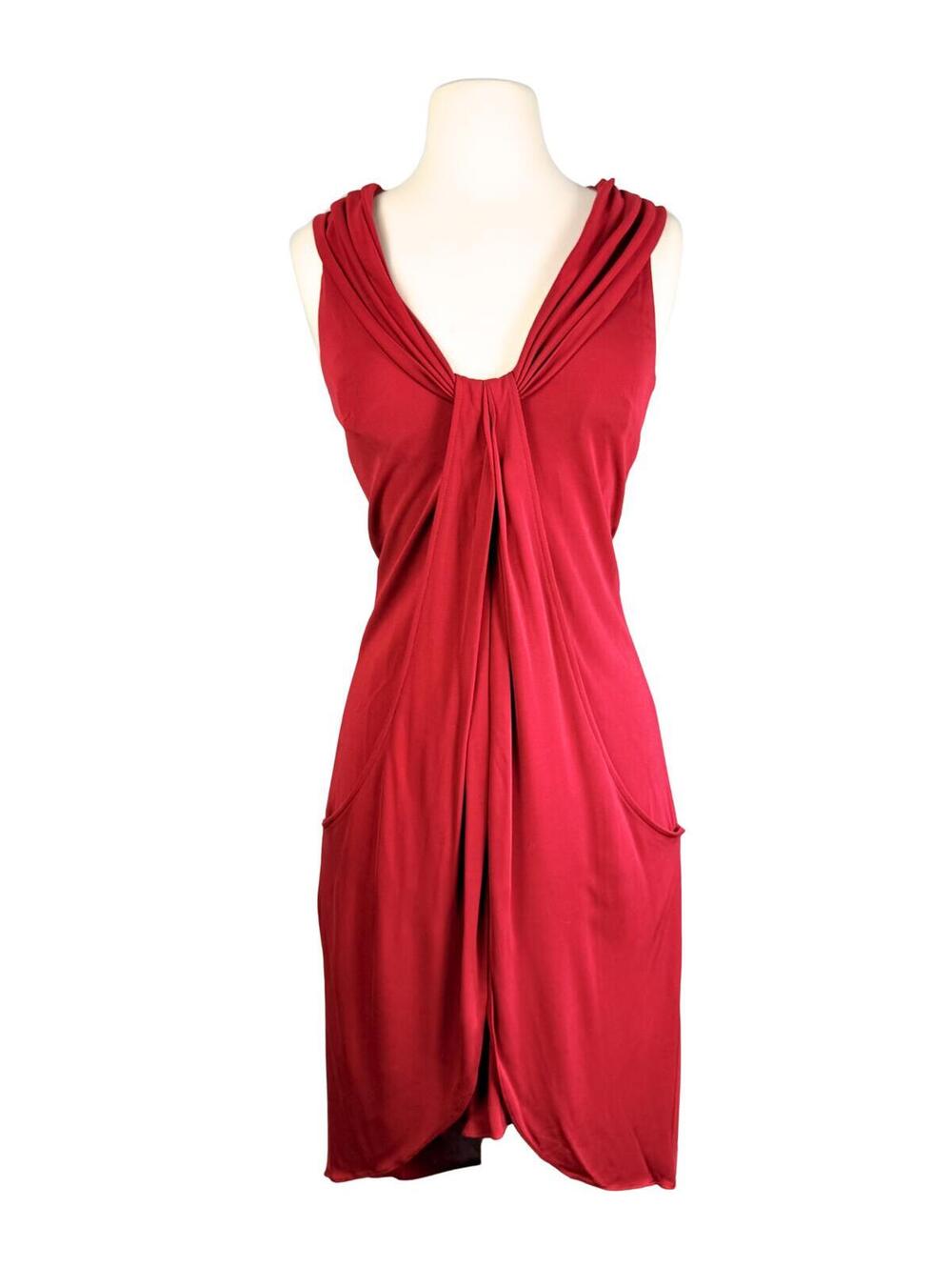 Jay Godfrey Red Architectural Draped Cocktail Dress Size 2